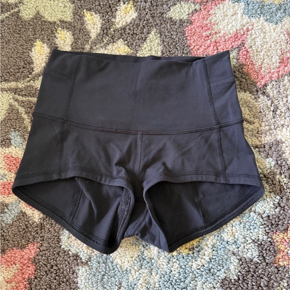 lululemon athletica Black High-Waist mini biker Shorts